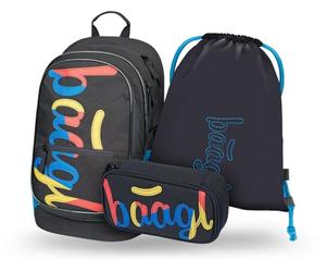 Baagl Juego de mochila escolar de 3 piezas, mochila escolar para escuela primaria, mochila escolar primaria, mochila con correa para el pecho, mochila ergonómica, Logo Mix, Juego de mochila escolar