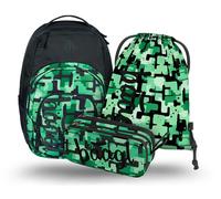 Baagl Juego de mochila escolar de 3 piezas, mochila grande ergonómica con compartimento térmico para niños, niñas, adolescentes, mochila escolar primaria con correa para el pecho y compartimento para