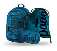 Baagl Juego de mochila escolar para niños, 3 piezas, mochila escolar para primaria, mochila escolar primaria, mochila con correa para el pecho, mochila ergonómica (océan), azul (ocean), Einheitsgröße
