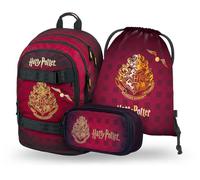 Baagl Juego de mochila escolar para niños y niñas, 3 piezas, mochila escolar a partir de 3ª clase, mochila escolar con correa para el pecho, mochila ergonómica, Harry Potter Hogwarts, 29 x 43 x 20 cm