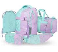 Baagl Juego de mochila escolar para niños y niñas y adolescentes, 5 piezas, (mochila skate max, estuche, bolsa de deporte, riñonera), mochila escolar ergonómica, 30 l, Sweet, L