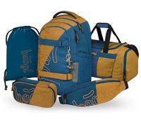 Baagl Juego de mochila escolar para niños y niñas y adolescentes, 5 piezas, (mochila skate max, estuche, bolsa de deporte, riñonera), mochila escolar ergonómica, 30 l, Duo, large, Diseñador