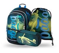 Baagl Juego de Mochilas Escolares de 3 Piezas, Mochila Escolar a partir de 3ª Clase con Correa para el Pecho, Mochila Ergonómica, Fútbol