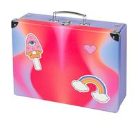 Baagl Maletín Infantil Hippie para Juguetes y Suministros Escolares - Plegable con Mango de Metal - Cartón - 32.5 x