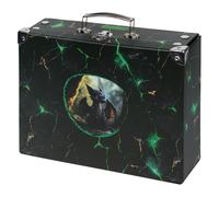 Baagl Maletín infantil para juguetes y suministros escolares, maletín de cartón, maletín de juguete, maletín de juego, maletín plegable para niños, maletín plegable con mango de metal, Dragón