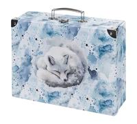 Baagl Maletín infantil para juguetes y suministros escolares, maletín de cartón, maletín de juguete, maletín de juego, maletín plegable para niños, maletín plegable con mango de metal, Polar, Clásico