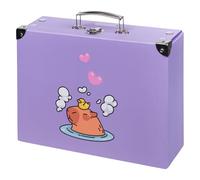 Baagl Maletín infantil para juguetes y suministros escolares, maletín de cartón, maletín de juguete, maletín de juego, maletín plegable para niños, maletín plegable con mango de metal, Cerdo de agua