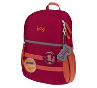 Baagl Mochila de guardería para niños y niñas, pequeña mochila infantil con correa para el pecho y 2 parches intercambiables, personalizable con nombre o imagen, mochila para guardería y cuna, búho