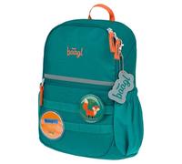 Baagl Mochila de guardería para niños y niñas, pequeña mochila infantil con correa para el pecho y 2 parches intercambiables, personalizable con nombre o imagen, mochila para guardería y cuna, Zorro