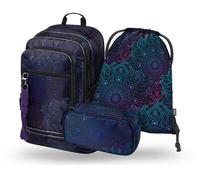 Baagl Mochila escolar para niña, 3 piezas, mochila escolar a partir de 3ª clase, mochila escolar primaria con correa para el pecho, mochila ergonómica, Zen