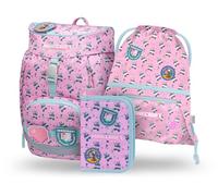 Baagl Mochila Escolar Para Niño De 1ª Clase, Juego De 3 Piezas, Mochila Escolar Primaria Para Niños, Macuto De Tortuga, Minecraft Panda