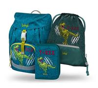 Baagl Mochila escolar para niño de 1ª clase, juego de 3 piezas, mochila escolar primaria para niños, mochila escolar para niños, mochila escolar para escuela, macuto de tortugo, T-rex, Juego de