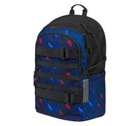 Baagl Mochila escolar para niños, niñas, adolescentes, monopatín, mochila infantil con compartimento para portátil y correa para el pecho, para escuela, secundaria, escuela secundaria, añil, 29 x 43 x