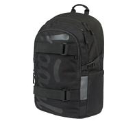 Baagl Mochila escolar para niños, niñas, adolescentes, monopatín, mochila infantil con compartimento para portátil y correa para el pecho, para escuela, secundaria, escuela secundaria, Uni Black, 20