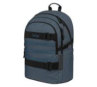 Baagl Mochila escolar para niños, niñas, adolescentes, monopatín, mochila infantil con compartimento para portátil y correa para el pecho, para escuela, secundaria, escuela secundaria, azul oscuro