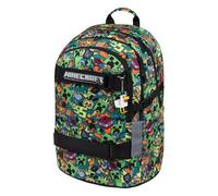 Baagl Mochila escolar para niños, niñas, adolescentes, monopatín, mochila infantil con compartimento para portátil y correa para el pecho, para escuela, secundaria, escuela secundaria, Minecraft Caos
