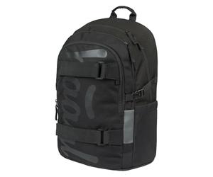 Baagl Mochila escolar para niños, niñas, adolescentes, monopatín, mochila infantil con compartimento para portátil y correa para el pecho, para escuela, secundaria, escuela secundaria, Uni Black, 20