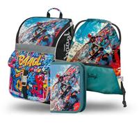 Baagl Mochila escolar para niños y niñas, 3 piezas, mochila escolar Zippy para 1ª clase, mochila escolar primaria con correa para el pecho, mochila escolar ergonómica, Skatepark