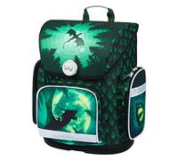 Baagl Mochila escolar para niños y niñas para 1ª clase (o 2ª clase), mochila escolar Ergo para niños y niñas, mochila escolar ligera con correa para el pecho, dragón