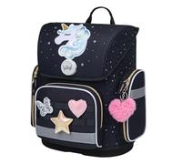 Baagl Mochila escolar para niños y niñas para 1ª clase (o 2ª clase), mochila escolar Ergo para niños y niñas, mochila escolar ligera con correa para el pecho, Unicorn Gold, Mittelgroße, Diseñador
