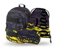Baagl Wednesday Nevermore - Mochila escolar para niños y niñas, 3 piezas, mochila escolar a partir de 3 clases, mochila escolar con correa para el pecho, mochila escolar ergonómica, dune, 25 litros