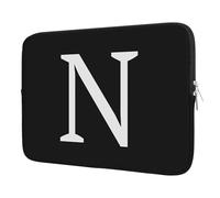 BAAGOAZ Funda para Portátil de 11 Pulgadas, Bolsa Personalizada con Inicial - Idea de Regalo, Compatible con Chromebook MacBook Ordenadores Portátiles 11, Negro-Letra N