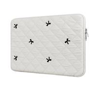 BAAGOAZ Funda para Portátil de 11 Pulgadas, Bolsa Protectora con Lazos Bordados, Compatible con Chromebook, MacBook, Ordenadores Portátiles de 11, Blanco