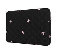 BAAGOAZ Funda para Portátil de 11 Pulgadas, Bolsa Protectora con Lazos Bordados, Compatible con Chromebook, MacBook, Ordenadores Portátiles de 11, Negro