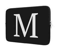 BAAGOAZ Funda para Portátil de 13-14 Pulgadas, Bolsa Personalizada con Inicial - Idea de Regalo, Compatible con MacBook Chromebook Ordenadores Portátiles 13-14, Negro-Letra M