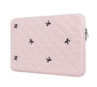 BAAGOAZ Funda para Portátil de 13-14 Pulgadas, Bolsa Protectora con Lazos Bordados, Compatible con MacBook, Chromebook, Ordenadores Portátiles de 13-14, Rosa