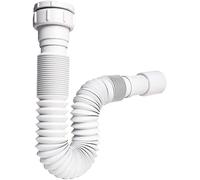 baanio - Sifón Extensible de Plástico ABS Blanco | Compatible con Lavabo y Bidé | Fácil Instalación | 270/740 mm, Blanco, Plástico, Flexible