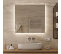 baanio Square Light - Espejo Baño con Luz Fría Cuadrado 70x70 cm | Espejo Baño Led Retroiluminado | Vidrio Resistente y Anticorrosión 4 mm - Fácil Instalación