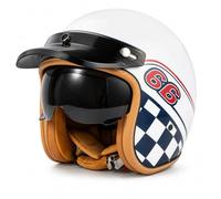 Baannaww Casco Moto Jet Retro con Visera Ahumada