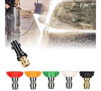 BAAQII Kit adaptador de lavadora de alta presión de 1/4 pulgadas de conexión rápida hembra para Karcher K2 K3 K4 K5 K6 K7 con 5 boquillas de espuma para pistola de agua