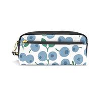BAAROO Abstrac Blueberry - Estuche para lápices de alta capacidad, estuche organizador de cuero, bolsa de papelería portátil con asa y anillo de fácil agarre, #795, 21x9.5x5cm