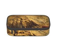 BAAROO Azurite Teal and Foil Gold Oil Marble Pattern Pencil Bag with Zippers Large Capacity Pencil Pouch Pencil Cases Organizer f, color, 5.0cm*10.5cm*20.5cm, Estuche para lápices