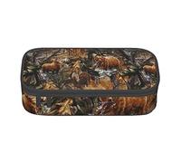 BAAROO Azurite Teal and Foil Gold Oil Marble Pattern Pencil Bag with Zippers Large Capacity Pencil Pouch Pencil Cases Organizer f, color, 5.0cm*10.5cm*20.5cm, Estuche para lápices