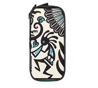 BAAROO Blue Native American Sun Happy Dance - Estuche para lápices de estilo indio, minimalista, portátil, duradero, con cremallera, para Scho, color, 5.0cm*10.5cm*20.5cm, Estuche para lápices