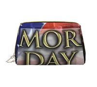 BAAROO Bolsa de cosméticos de cuero con diseño de soldados militares patrióticos del Día de los Caídos de Estados Unidos, bolso pequeño con cremallera, estuche para lápices, artículos de tocador O, color, 5.0cm*10.5cm*20.5cm, Estuche para lápices