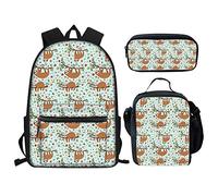 BAAROO Bolsas escolares para niñas, juego de 3 mochilas con estampado de flores de perezoso, fiambrera, estuche aislado para lápices, bolsa para libros para niños, High Sierra 1, color,