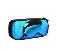 BAAROO CNSEHQD Estuche para lápices de gran capacidad Estuche para lápices Orca Killer Ballena Natación Bolsa de lápices Oficina Portalápices Organizador Stati, color, 5.0cm*10.5cm*20.5cm, Estuche para lápices