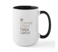 BAAROO Coffee Then Linux Mugs Taza de café de cerámica, taza de té, 15 onzas