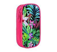 BAAROO Colorida hoja tropical impresa gran capacidad doble capa lápiz caso para la oficina universidad, #791, 21x9.5x5cm