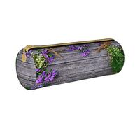 BAAROO Colorido estuche floral de madera de granero con cremallera, duradero, portátil, bolsa de almacenamiento de oficina, soporte de artículos de tocador de viaje para mujeres y hombres, #208