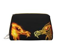 BAAROO Cool Two Fighting Roaring Dragon - Bolsa de piel para cosméticos, bolsa pequeña con cremallera, estuche para lápices, organizador de artículos de tocador, color, 5.0cm*10.5cm*20.5cm, Estuche