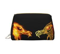 BAAROO Cool Two Fighting Roaring Dragon - Bolsa de piel para cosméticos, bolsa pequeña con cremallera, estuche para lápices, organizador de artículos de tocador, color, 5.0cm*10.5cm*20.5cm, Estuche