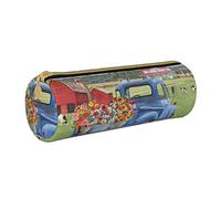 BAAROO Day On The Farm Spring Pick-up Truck - Estuche floral con cremallera, duradero, portátil, bolsa de almacenamiento de oficina, soporte de artículos de tocador de viaje para mujeres y hombres,
