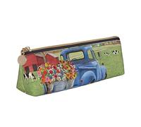 BAAROO Day On The Farm Spring Pick-up Truck - Estuche floral con cremallera, duradero, portátil, bolsa de almacenamiento de oficina, soporte de artículos de tocador de viaje para mujeres y hombres,