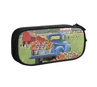 BAAROO Day On The Farm Spring Pick-up Truck Floral Pencil Case Compartimentos Pen Pouch Box Multifuncional Maquillaje Bolsa Holder Gran Almacenamiento Papelería Organizador con Cremallera para Oficina