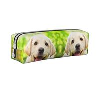 BAAROO Divertido estuche para lápices con diseño de cachorro labrador, bolsa de maquillaje con cremallera de piel para mujeres y hombres, color, 5.0cm*10.5cm*20.5cm, Estuche para lápices